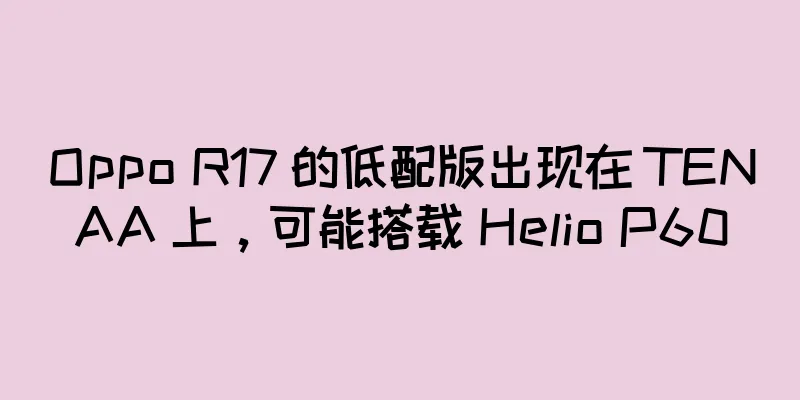 Oppo R17 的低配版出现在 TENAA 上，可能搭载 Helio P60
