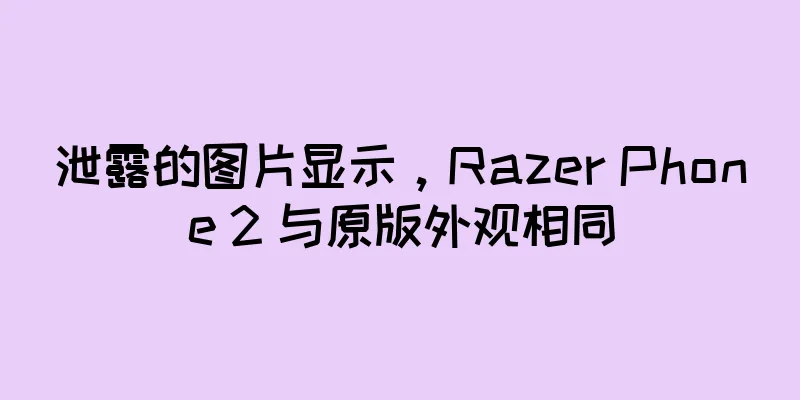 泄露的图片显示，Razer Phone 2 与原版外观相同