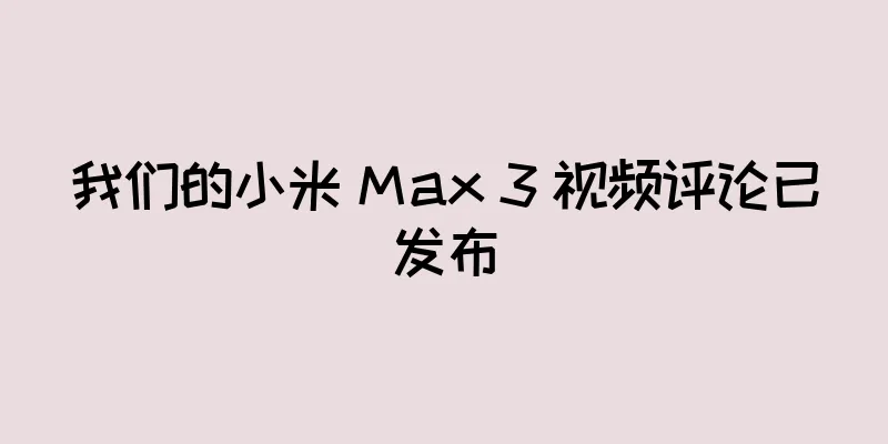 我们的小米 Max 3 视频评论已发布