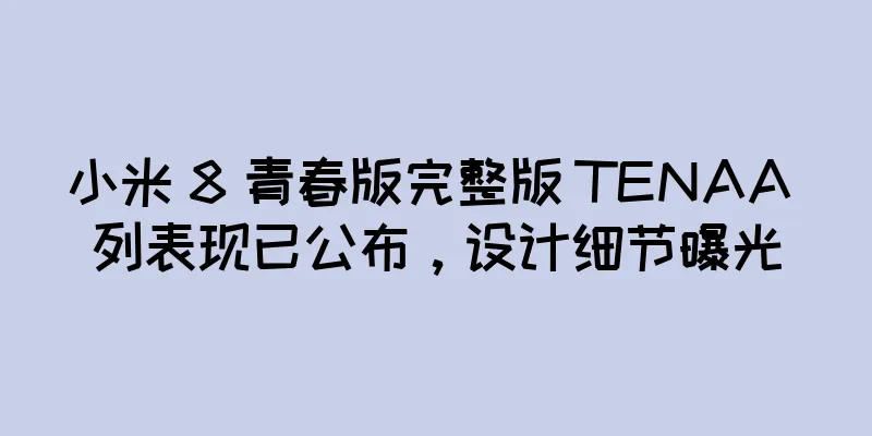 小米 8 青春版完整版 TENAA 列表现已公布，设计细节曝光