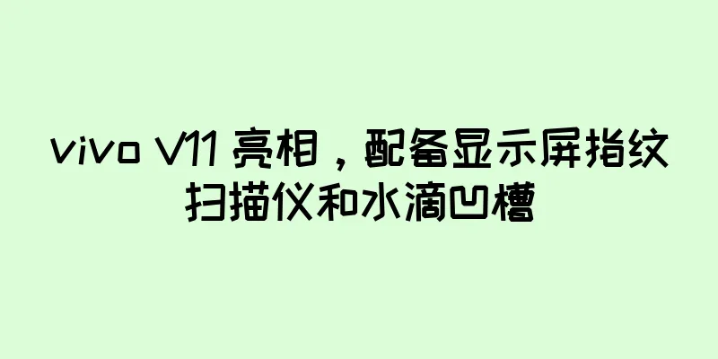 vivo V11 亮相，配备显示屏指纹扫描仪和水滴凹槽
