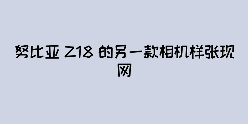 努比亚 Z18 的另一款相机样张现网
