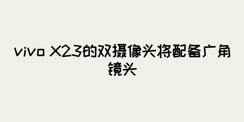 vivo X23的双摄像头将配备广角镜头
