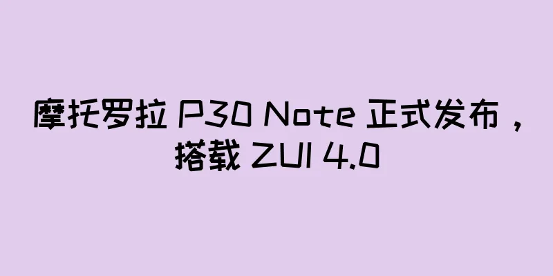 摩托罗拉 P30 Note 正式发布，搭载 ZUI 4.0
