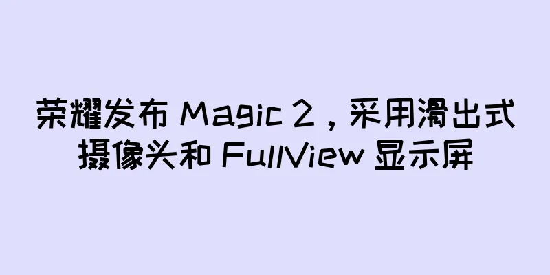 荣耀发布 Magic 2，采用滑出式摄像头和 FullView 显示屏