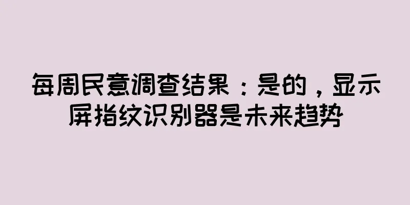 每周民意调查结果：是的，显示屏指纹识别器是未来趋势