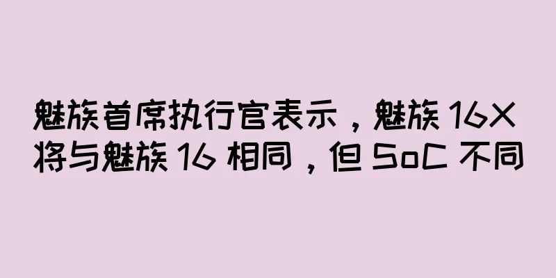 魅族首席执行官表示，魅族 16X 将与魅族 16 相同，但 SoC 不同