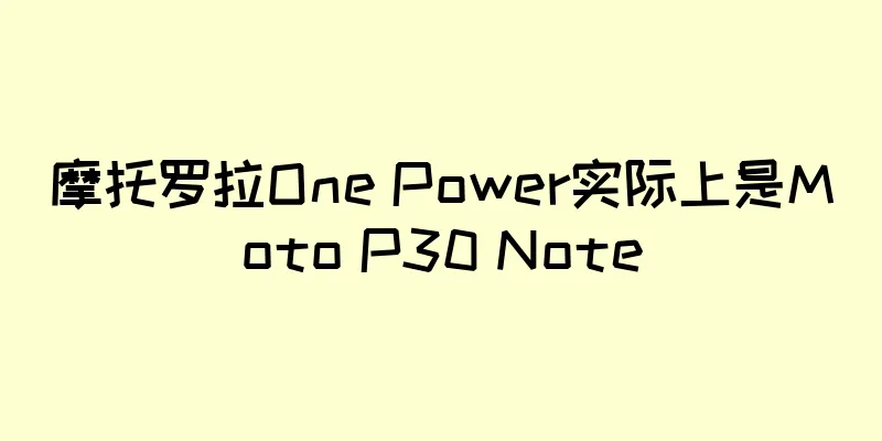 摩托罗拉One Power实际上是Moto P30 Note