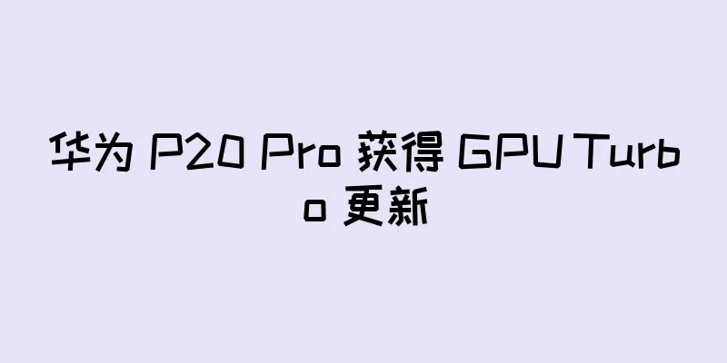 华为 P20 Pro 获得 GPU Turbo 更新