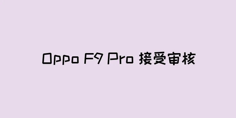 Oppo F9 Pro 接受审核