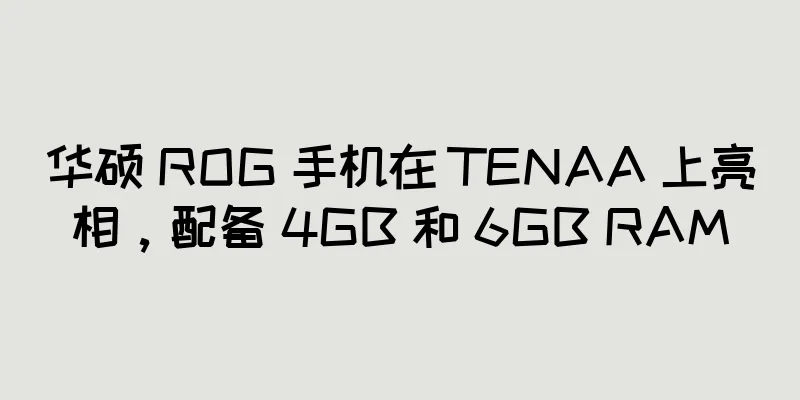 华硕 ROG 手机在 TENAA 上亮相，配备 4GB 和 6GB RAM