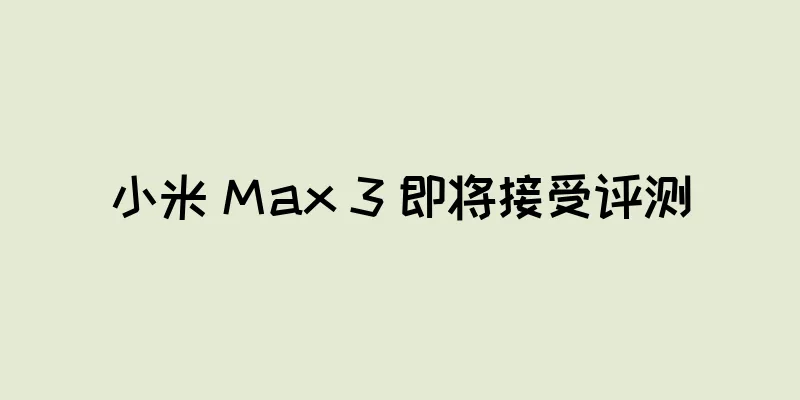 小米 Max 3 即将接受评测