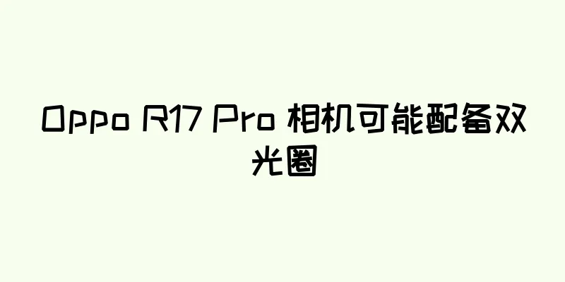 Oppo R17 Pro 相机可能配备双光圈
