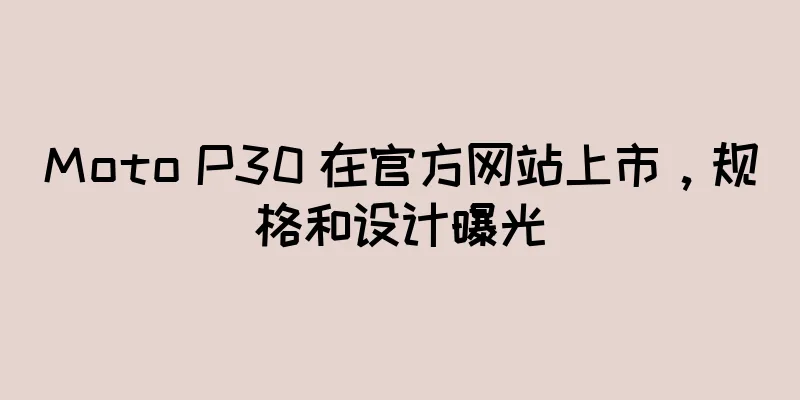 Moto P30 在官方网站上市，规格和设计曝光