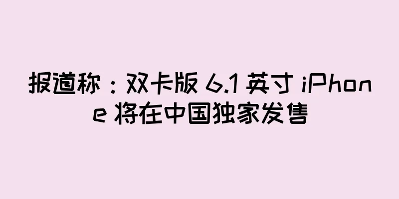 报道称：双卡版 6.1 英寸 iPhone 将在中国独家发售