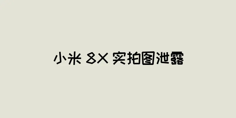 小米 8X 实拍图泄露