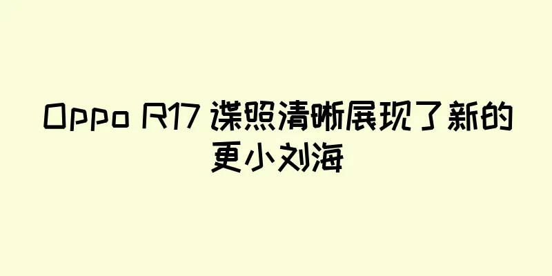 Oppo R17 谍照清晰展现了新的更小刘海