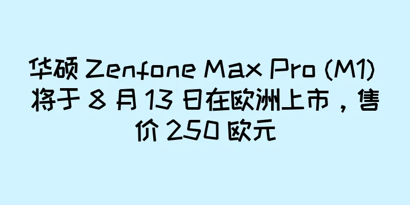 华硕 Zenfone Max Pro (M1) 将于 8 月 13 日在欧洲上市，售价 250 欧元