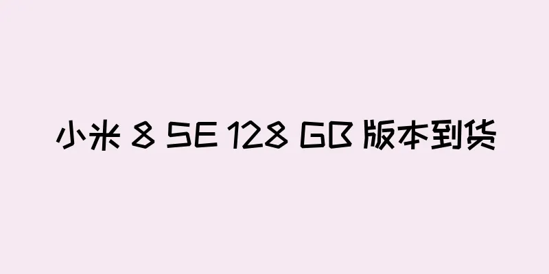 小米 8 SE 128 GB 版本到货