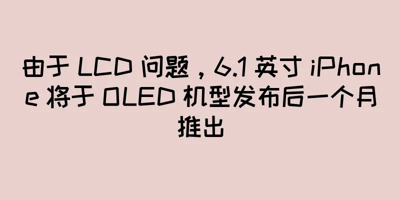 由于 LCD 问题，6.1 英寸 iPhone 将于 OLED 机型发布后一个月推出