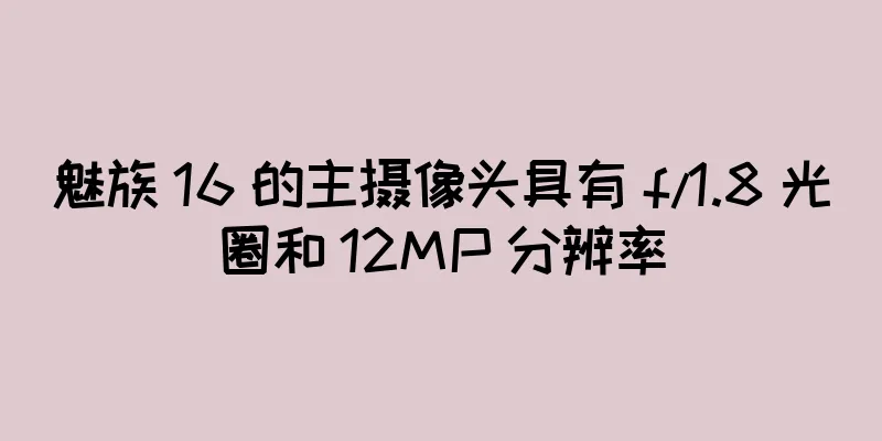 魅族 16 的主摄像头具有 f/1.8 光圈和 12MP 分辨率