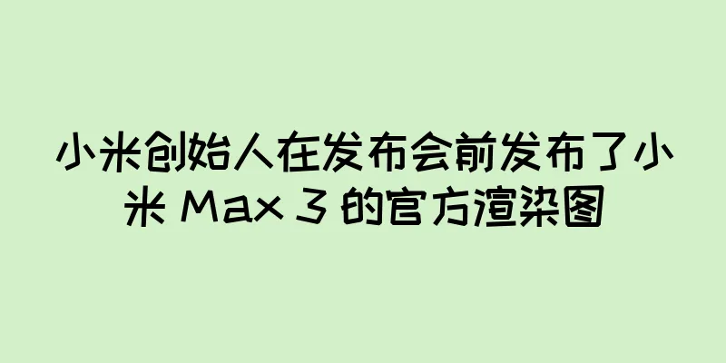小米创始人在发布会前发布了小米 Max 3 的官方渲染图