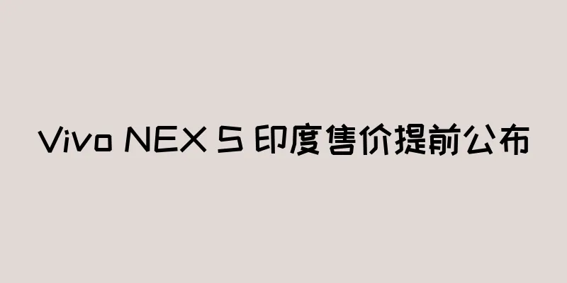 Vivo NEX S 印度售价提前公布
