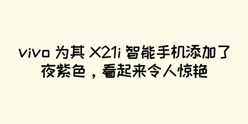 vivo 为其 X21i 智能手机添加了夜紫色，看起来令人惊艳