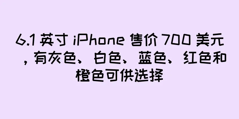 6.1 英寸 iPhone 售价 700 美元，有灰色、白色、蓝色、红色和橙色可供选择