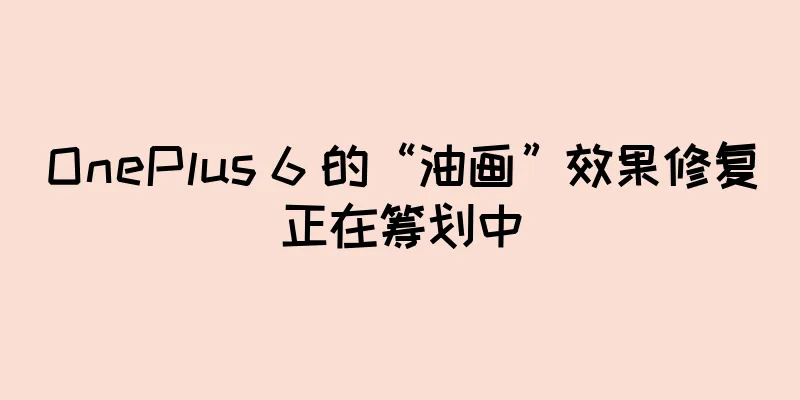 OnePlus 6 的“油画”效果修复正在筹划中