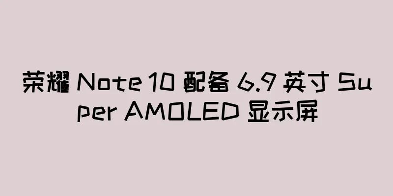 荣耀 Note 10 配备 6.9 英寸 Super AMOLED 显示屏