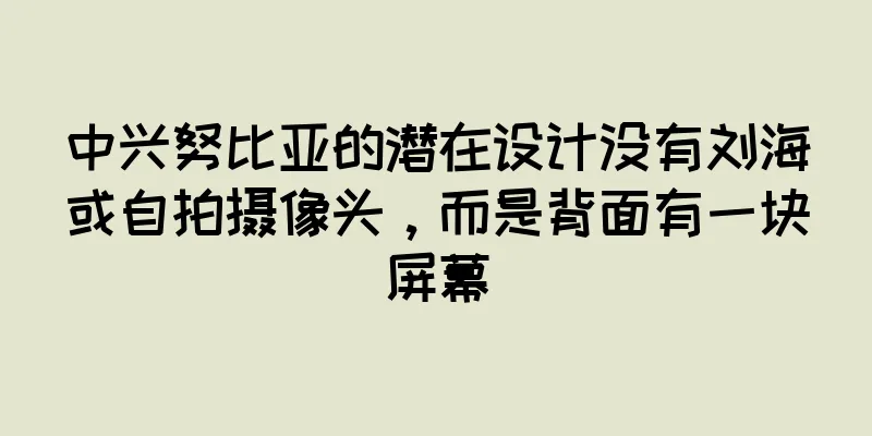 中兴努比亚的潜在设计没有刘海或自拍摄像头，而是背面有一块屏幕