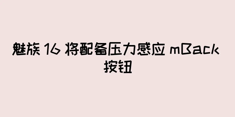 魅族 16 将配备压力感应 mBack 按钮