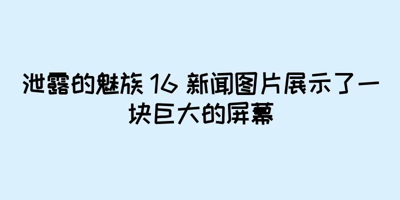 泄露的魅族 16 新闻图片展示了一块巨大的屏幕
