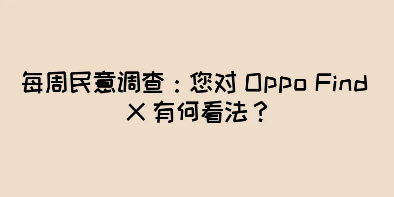 每周民意调查：您对 Oppo Find X 有何看法？