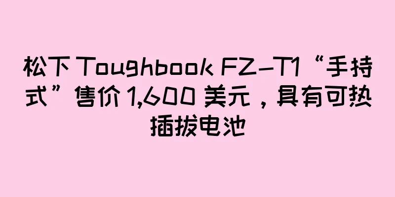 松下 Toughbook FZ-T1“手持式”售价 1,600 美元，具有可热插拔电池