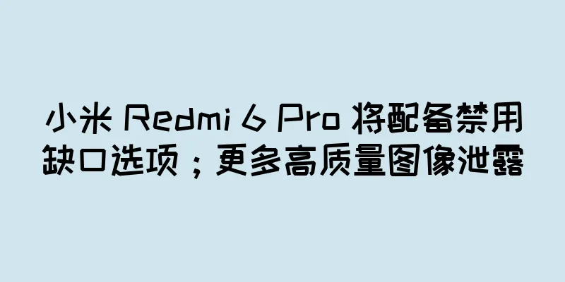 小米 Redmi 6 Pro 将配备禁用缺口选项；更多高质量图像泄露