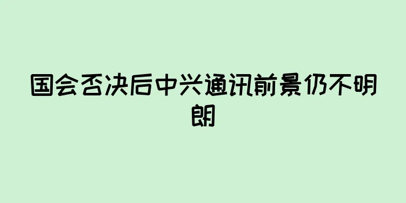 国会否决后中兴通讯前景仍不明朗