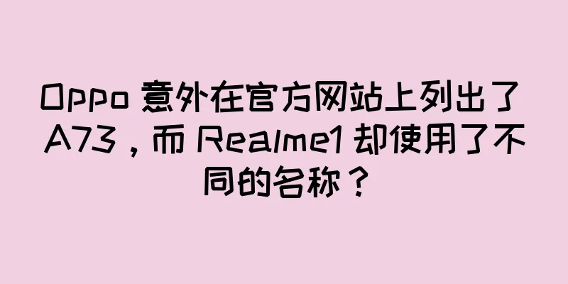 Oppo 意外在官方网站上列出了 A73，而 Realme1 却使用了不同的名称？