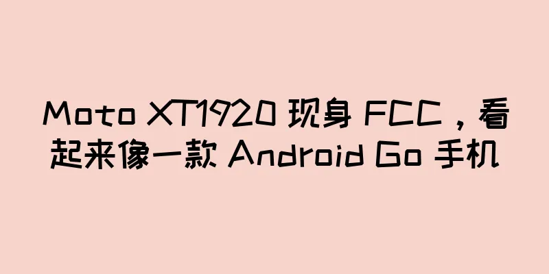 Moto XT1920 现身 FCC，看起来像一款 Android Go 手机