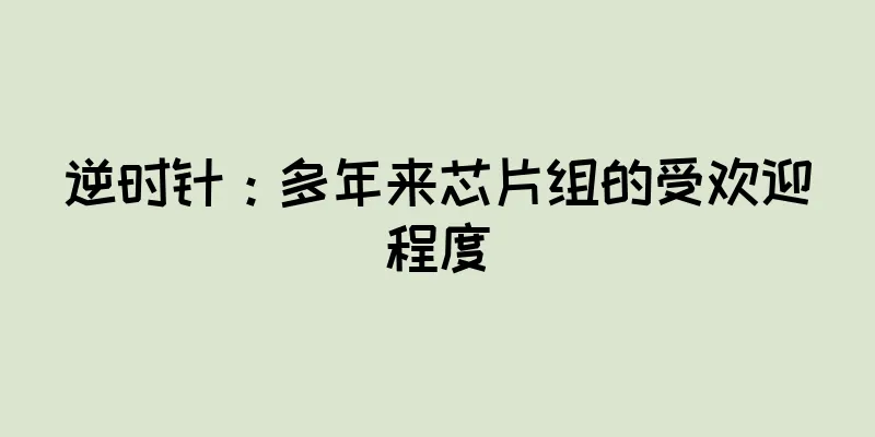 逆时针：多年来芯片组的受欢迎程度