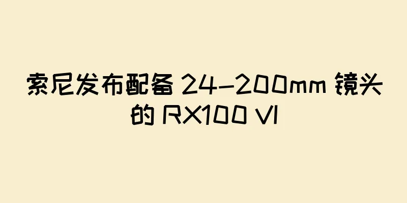 索尼发布配备 24-200mm 镜头的 RX100 VI