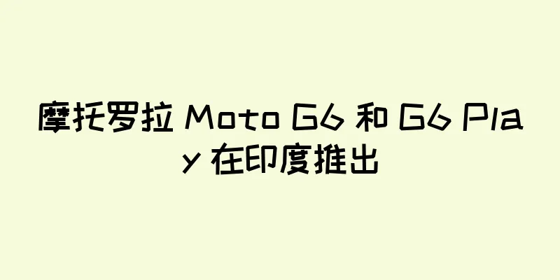 摩托罗拉 Moto G6 和 G6 Play 在印度推出