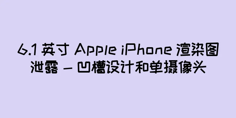 6.1 英寸 Apple iPhone 渲染图泄露 - 凹槽设计和单摄像头