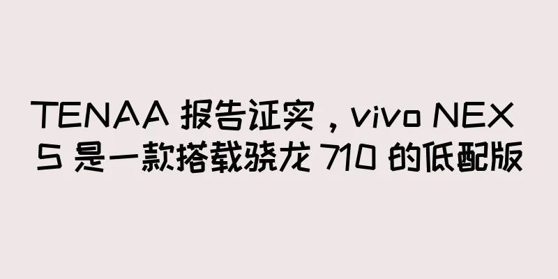 TENAA 报告证实，vivo NEX S 是一款搭载骁龙 710 的低配版