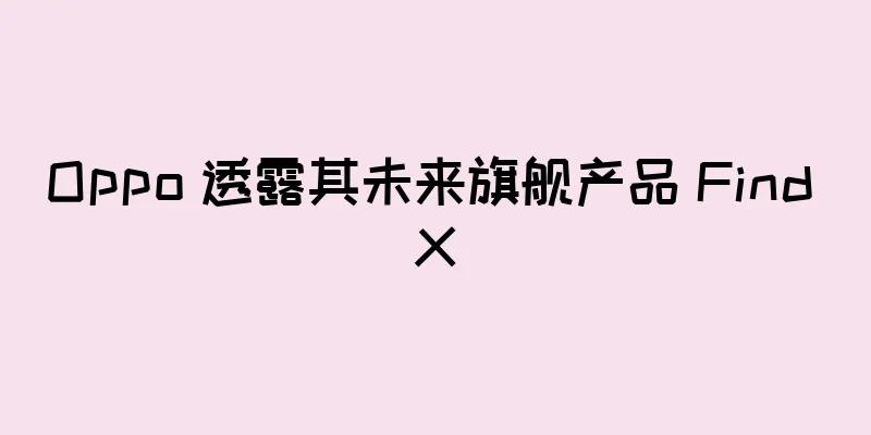 Oppo 透露其未来旗舰产品 Find X