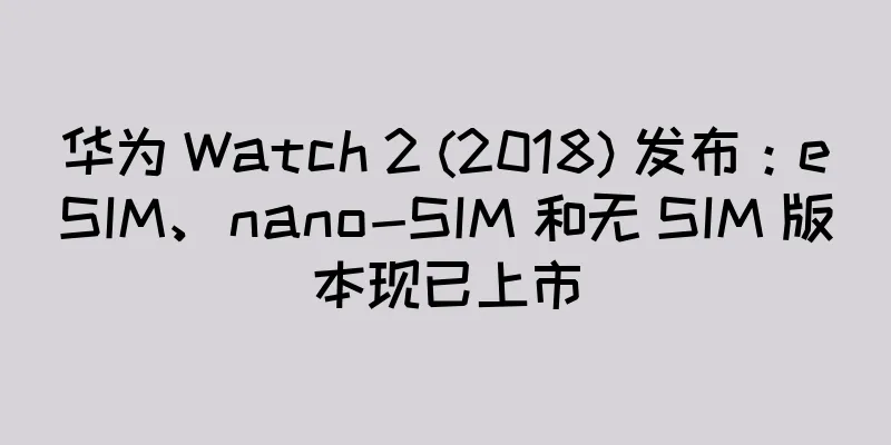 华为 Watch 2 (2018) 发布：eSIM、nano-SIM 和无 SIM 版本现已上市