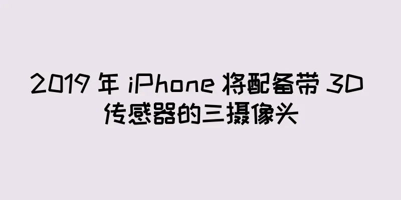 2019 年 iPhone 将配备带 3D 传感器的三摄像头