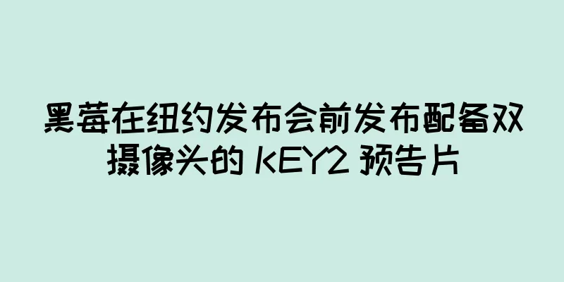 黑莓在纽约发布会前发布配备双摄像头的 KEY2 预告片