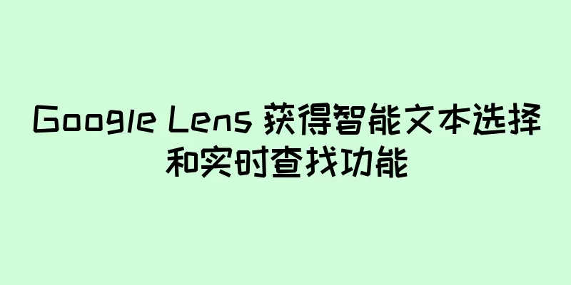 Google Lens 获得智能文本选择和实时查找功能
